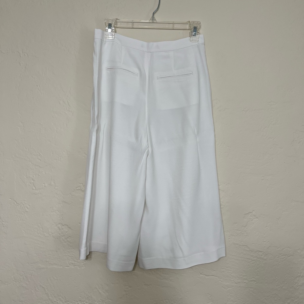Ann Taylor Wide Leg Pleated White Work Pants - Picture 4 of 5